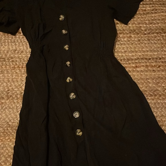 Zara Navy Blue Midi Dress with Button Detail - Picture 2 of 4